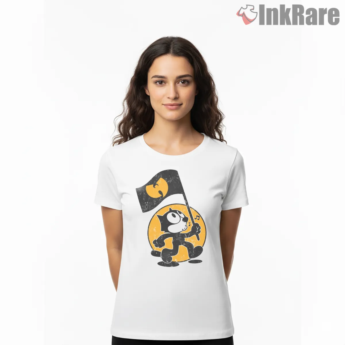 Felix X Wutang Vintage Flag March Short Sleeve White Felix X Wutang Vintage Flag March Shirt on white short sleeve shirt for women graphic tee