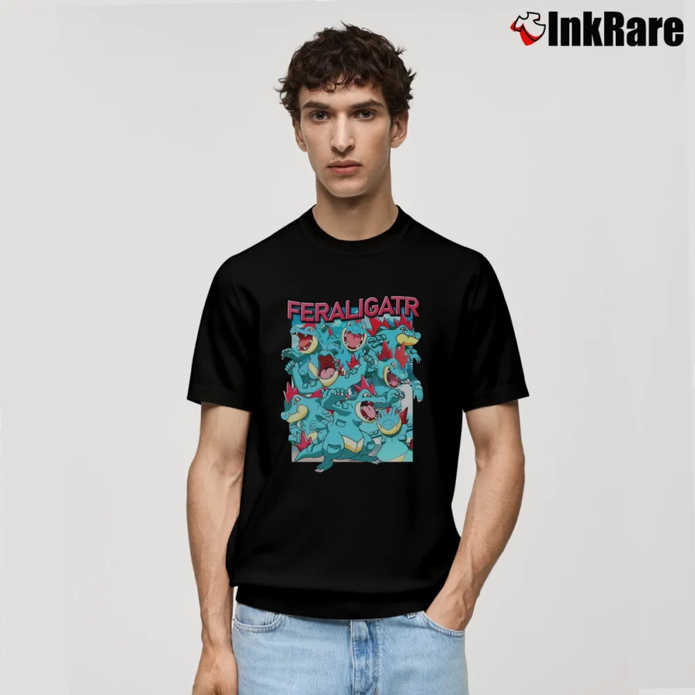 Men’s Feraligatr Pokemon Retro Limited Edition Classic T-Shirt in black | Soft, Breathable Everyday Wear