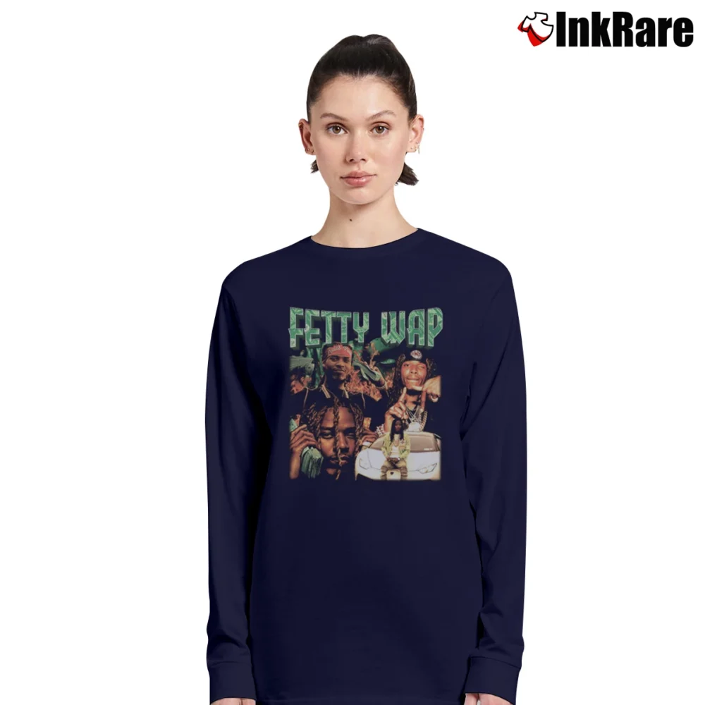 Women’s Fetty Wap Rapper Vintage Long-Sleeve Top in navy | Sleek, Versatile, All-Season