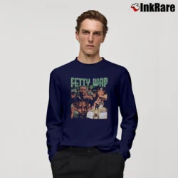 Men’s Fetty Wap Rapper Vintage Long-Sleeve Shirt in navy | Sleek, Lightweight, Year-Round Wear