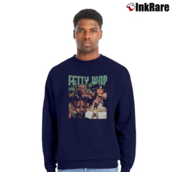 Men’s Fetty Wap Rapper Vintage Crewneck Sweatshirt in navy | Cozy Fabric, Clean Style