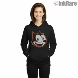 Fiery Felix The Cat Hot Head Shirt on black hoodie for women graphic tee
