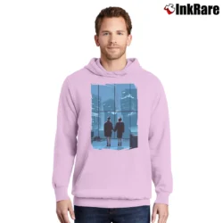 Men’s Fight Club Ending Scene Pullover Hoodie in light pink | Cozy, Durable, Modern Fit