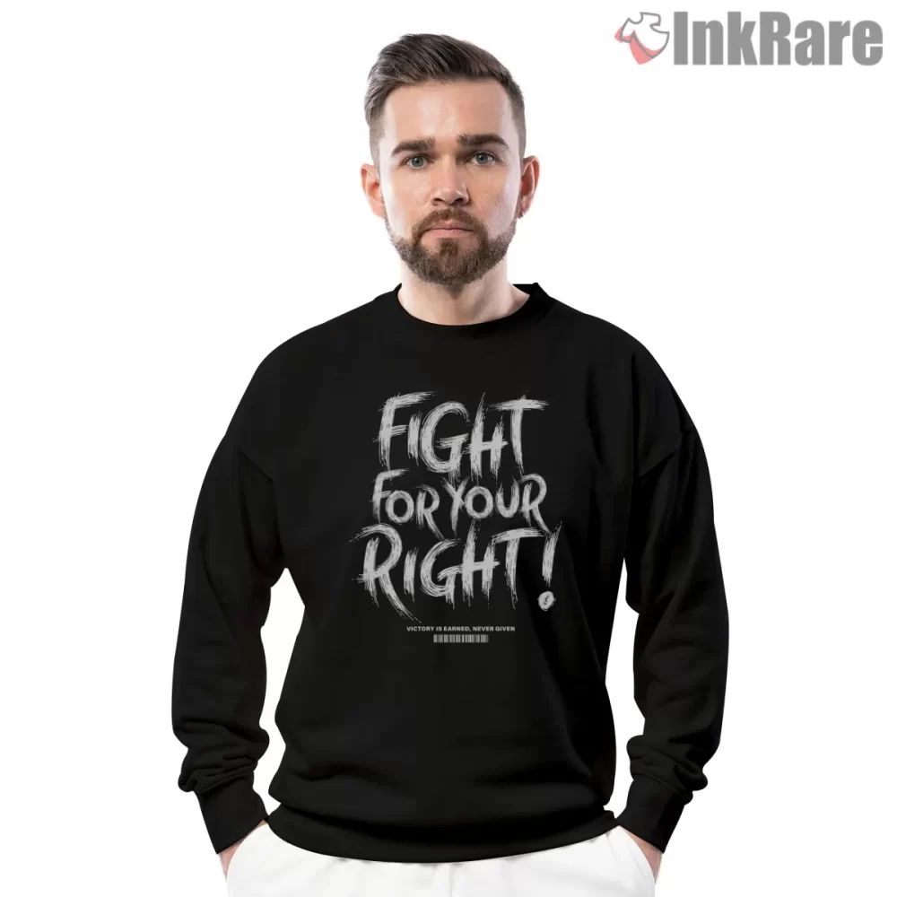 Fight For Your Right Bold Brush Letter Shirt on graphic shirt for men graphic tee