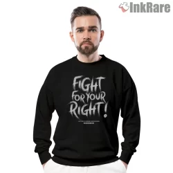 Fight For Your Right Bold Brush Letter Shirt on graphic shirt for men graphic tee