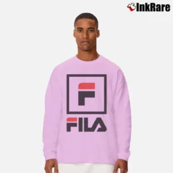 Men’s Fila Stacked Logo Long-Sleeve Shirt in light pink | Sleek, Lightweight, Year-Round Wear