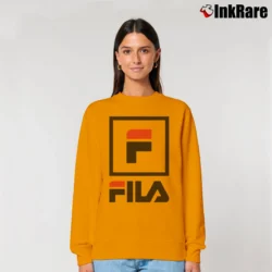 Women’s Fila Stacked Logo Relaxed Sweatshirt in orange | Soft, Laid-Back Vibe