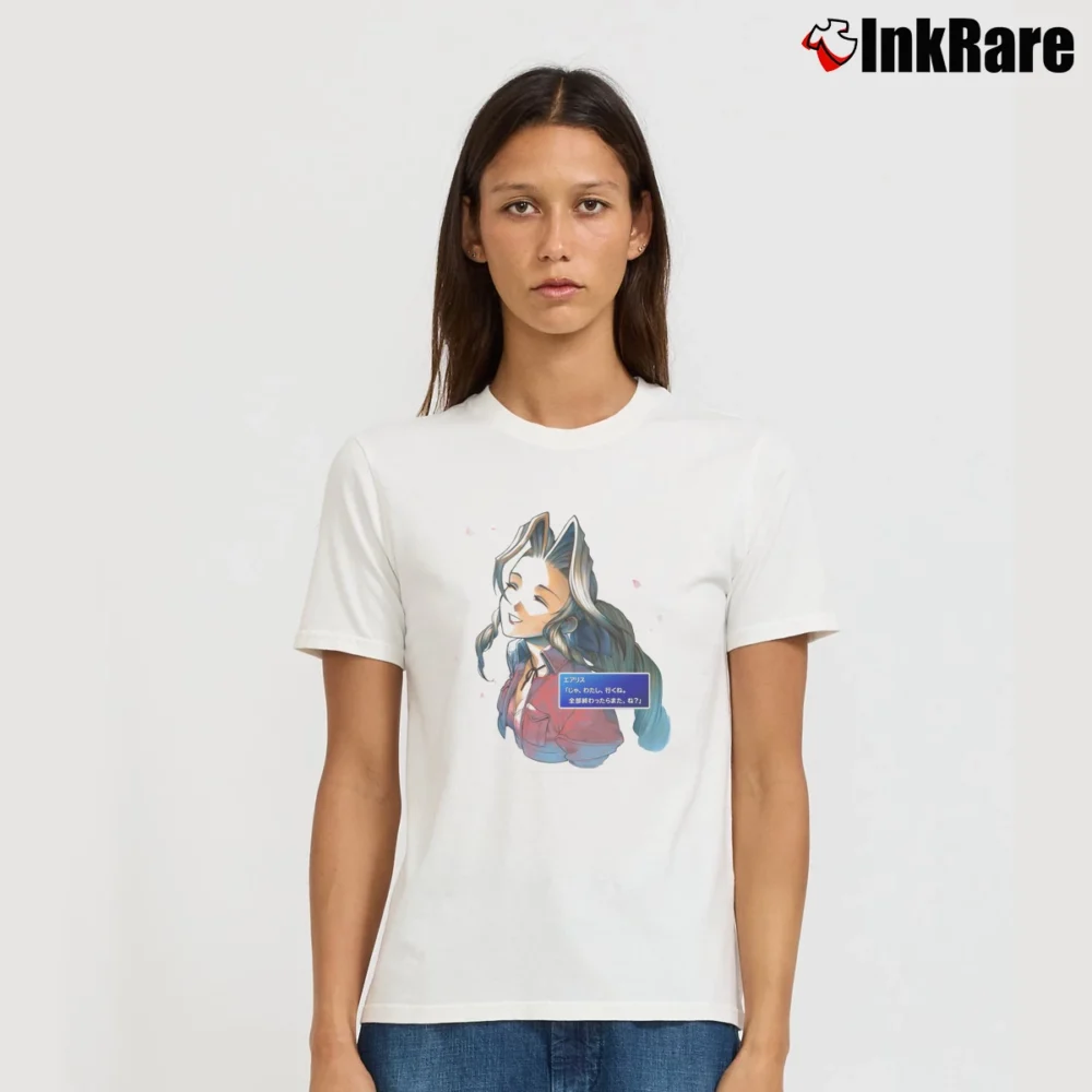Women’s Final Fantasy 7 Aerith T-Shirt in white | Soft, Flattering Fit