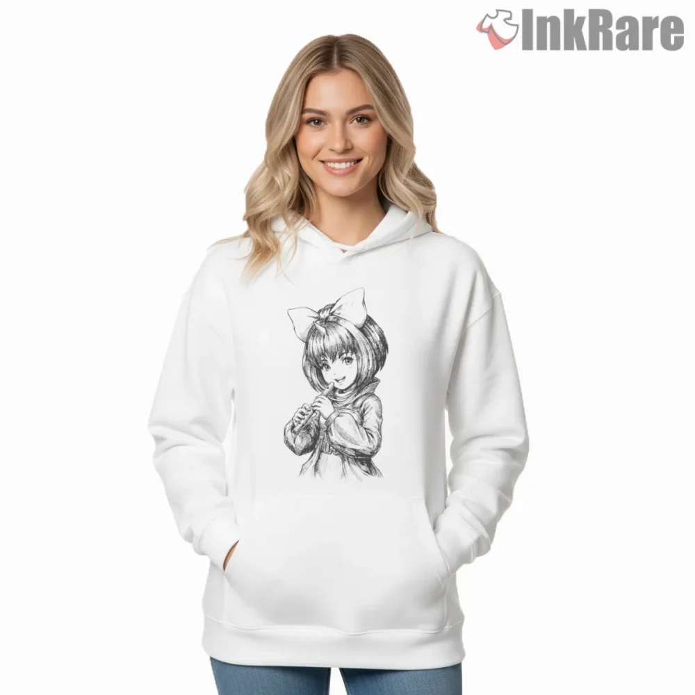 Final Fantasy Ix Eiko Carol Pencil Sketch Portrait Soft Art Shirt on white hoodie for women graphic tee