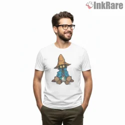 Final Fantasy Ix Vivi Classic Colored Mage Sitting Shirt on white short sleeve shirt for men graphic tee