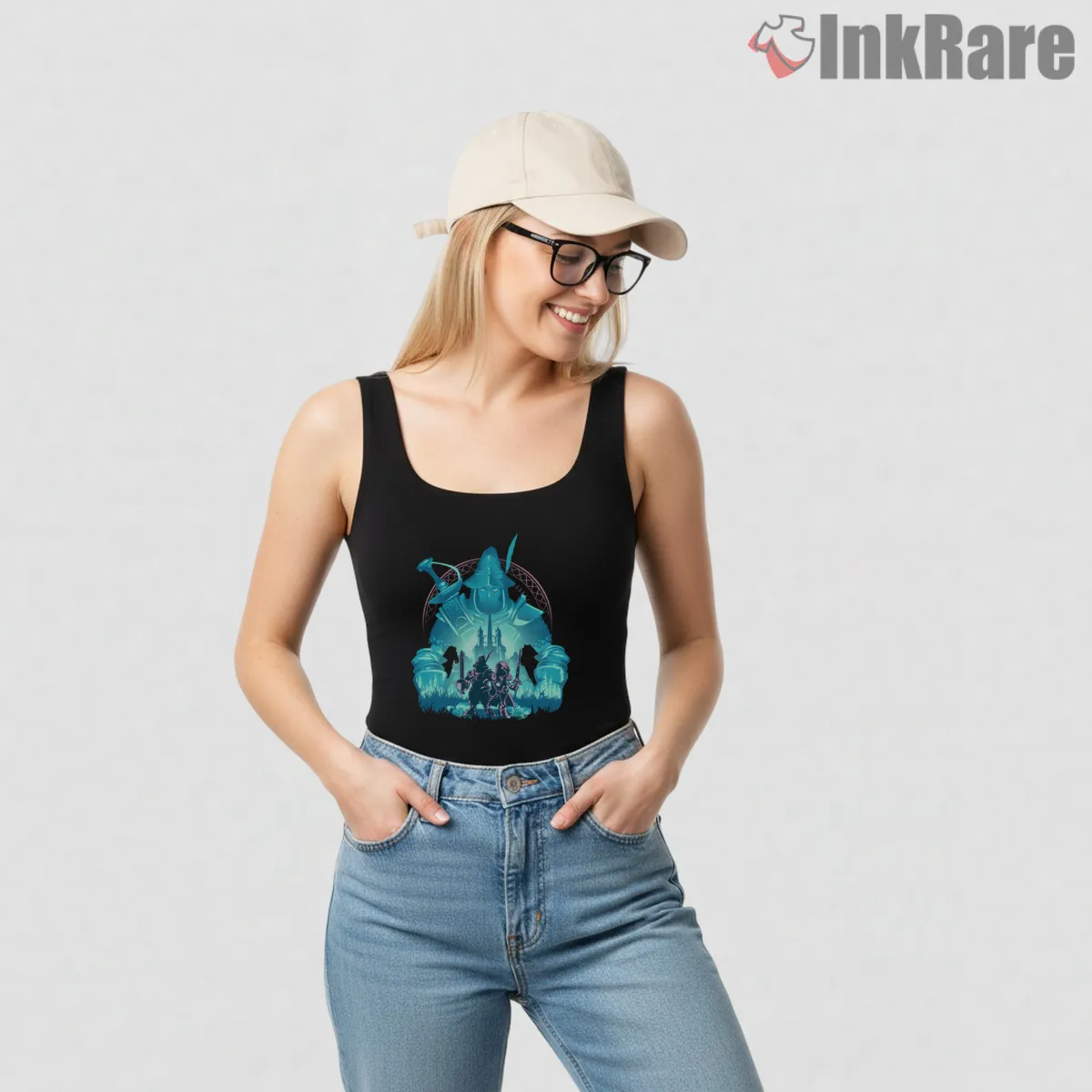 Final Fantasy Ix Vivi Knights Of Pluto Magic Crest Tank Top Black Final Fantasy Ix Vivi Knights Of Pluto Magic Crest Shirt on black tank top for women graphic tee