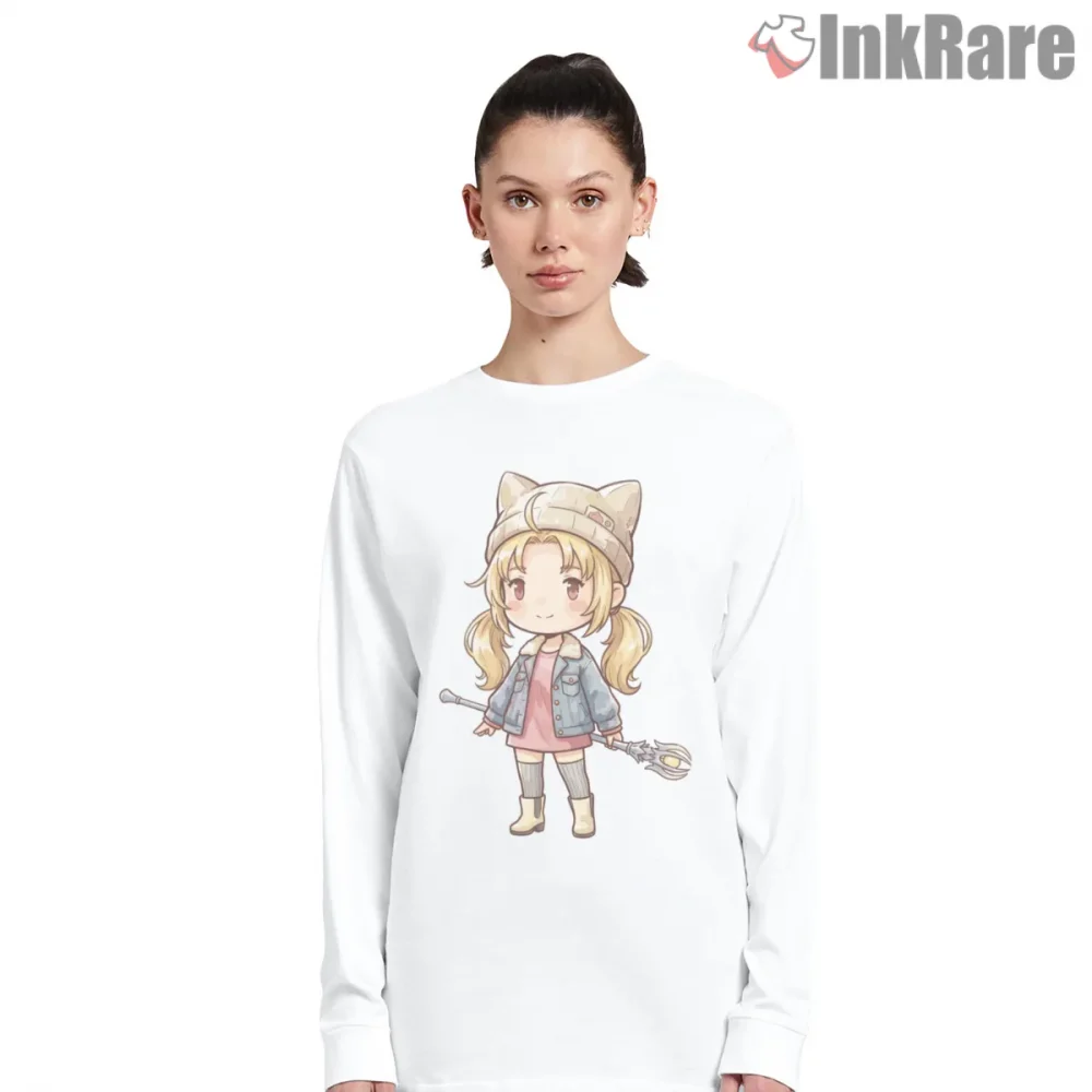 Final Fantasy Krile Baldesion Chibi Mage Adventure Shirt on white long sleeve shirt for women graphic tee