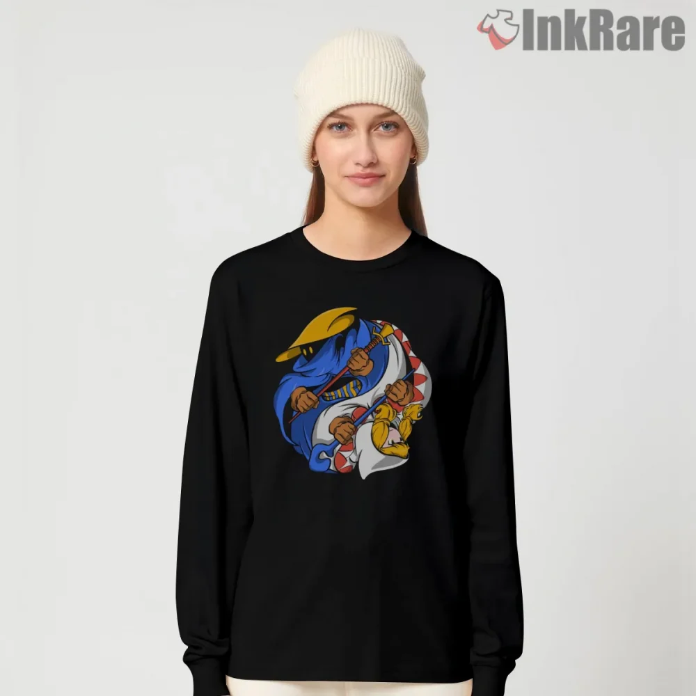 Final Fantasy Mage Balance Elemental Duel Shirt on black long sleeve shirt for women graphic tee