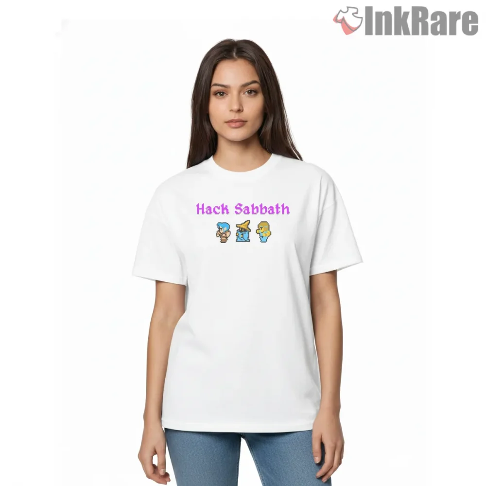 Final Fantasy Pixel Class Lineup Retro Rpg Humor Shirt on white short sleeve shirt for women graphic tee