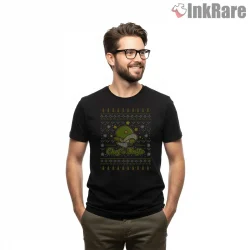 Final Fantasy Tonberry Chef Knife Holiday Pattern Shirt on black short sleeve shirt for men graphic tee