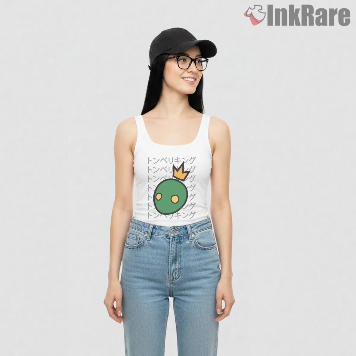 Final Fantasy Tonberry King Crown Minimal Cute Tank Top White Final Fantasy Tonberry King Crown Minimal Cute Shirt on white tank top for women graphic tee