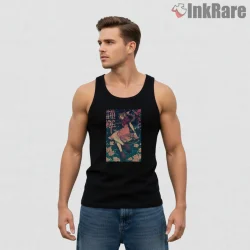 Final Fantasy Vii Aerith Dreamy Night Floral Portrait Shirt on black tank top for men graphic tee