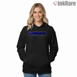 Final Fantasy Vii Barret Quote Retro Dialogue Box Shirt on black hoodie for women graphic tee