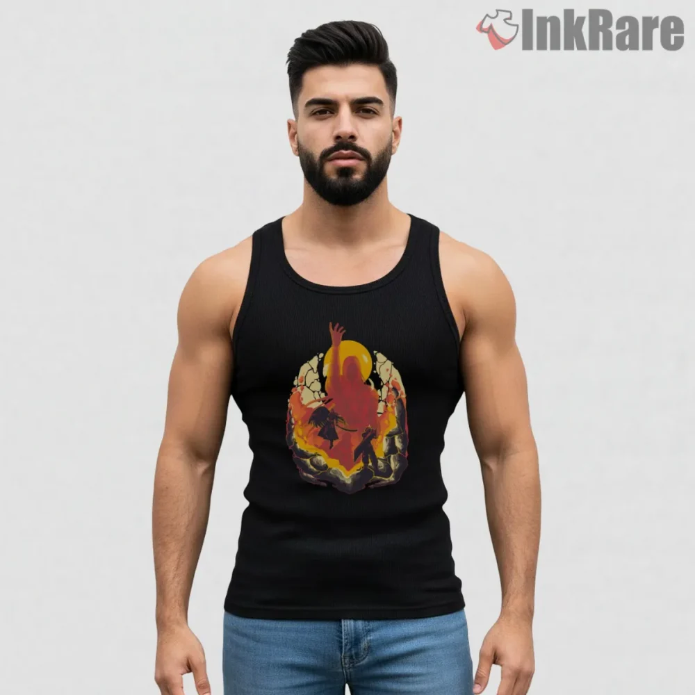 Final Fantasy Vii Jenova Abstract Cosmic Core Shirt on black tank top for men graphic tee