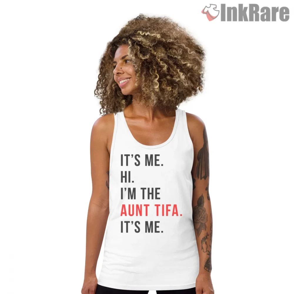 Final Fantasy Vii Tifa Funny Aunt Quote Meme Shirt on white tank top for women graphic tee