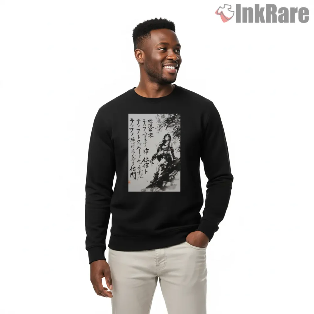 Final Fantasy Vii Tifa Ink Brush Sumie Portrait Shirt on graphic shirt for men graphic tee