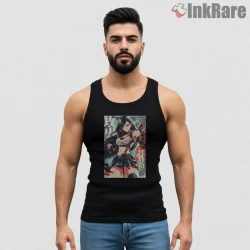 Final Fantasy Vii Tifa Lockhart Dynamic Combat Anime Shirt on black tank top for men graphic tee
