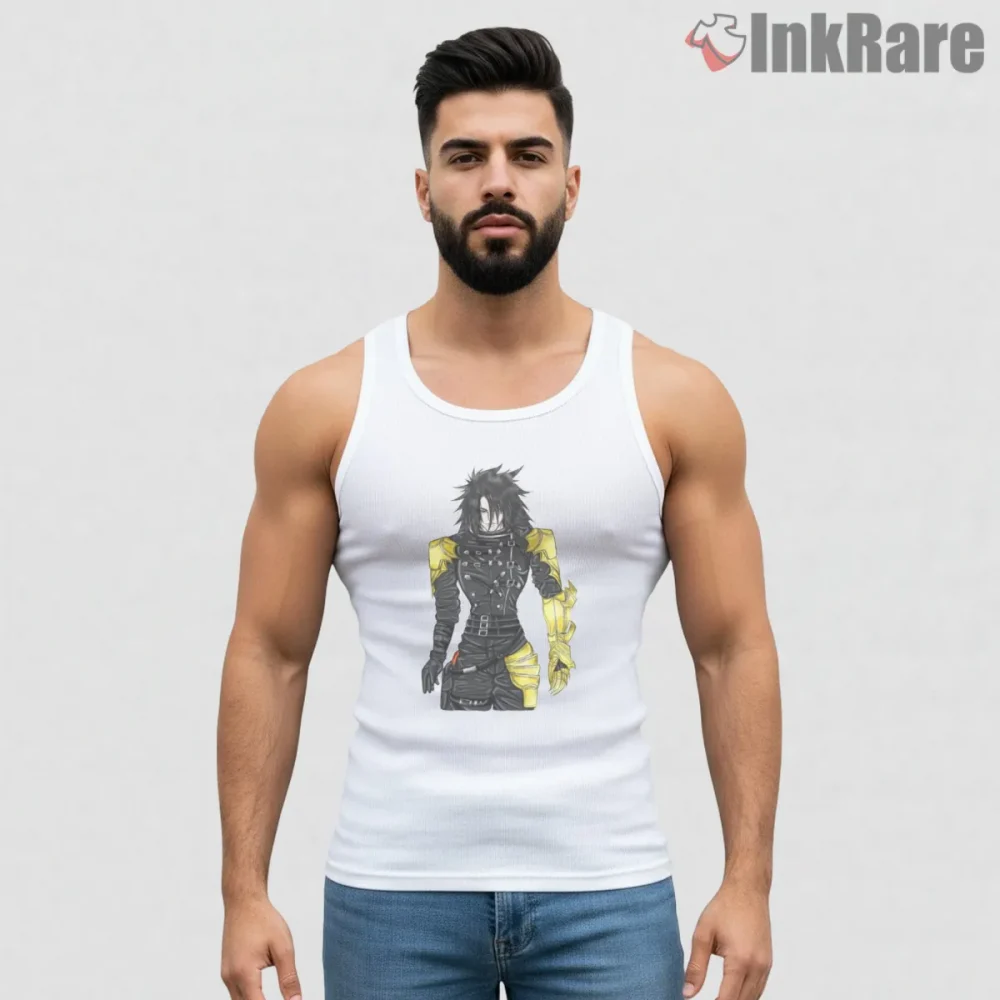 Final Fantasy Vii Vincent Valentine Half Body Dark Portrait Shirt on white tank top for men graphic tee
