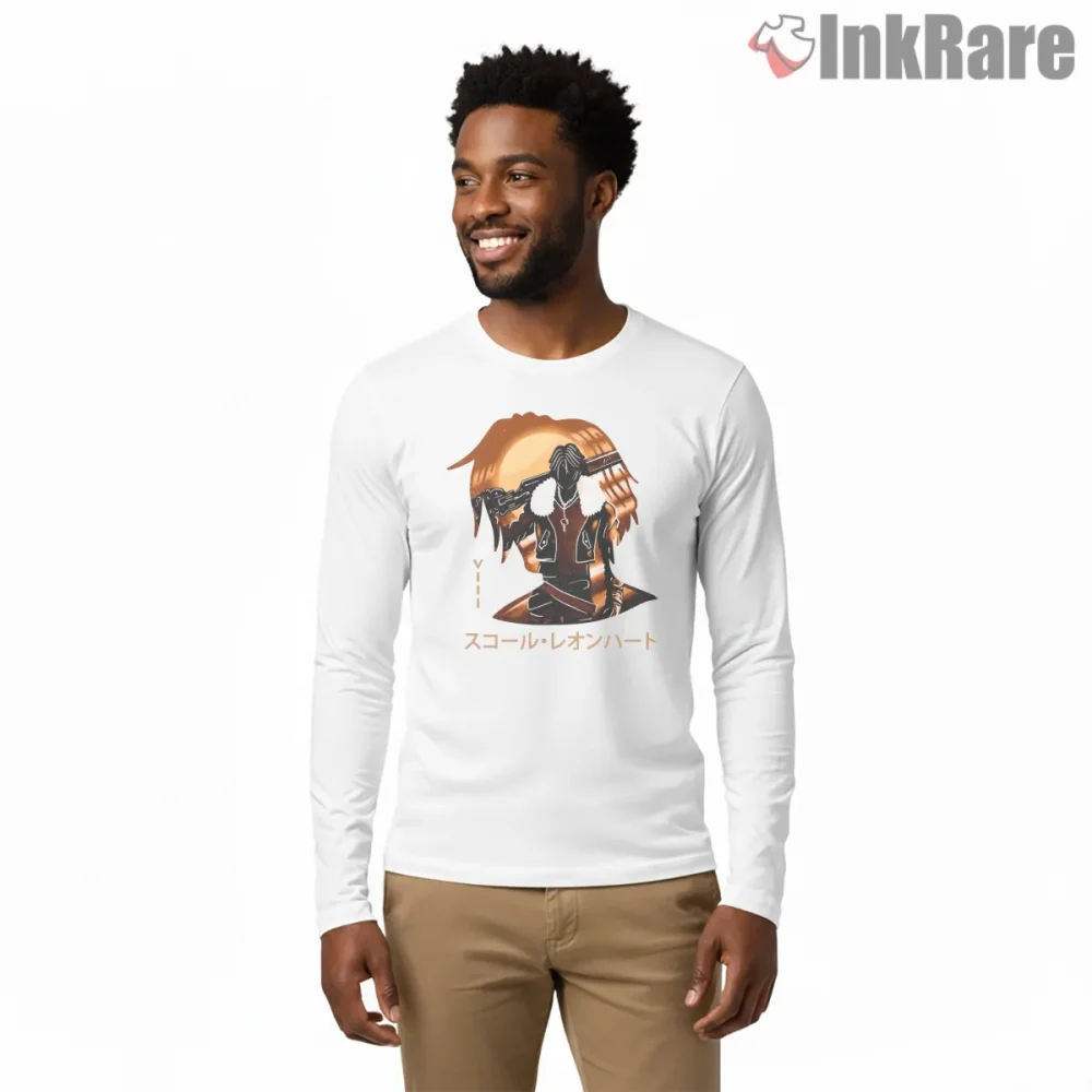 Final Fantasy Viii Squall Seed Commander Sunset Silhouette Shirt on white long sleeve shirt for men graphic tee