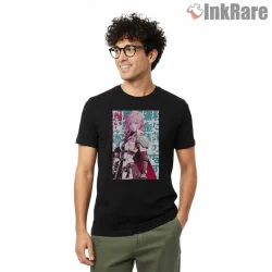 Final Fantasy Xiii Lightning Graffiti Street Art Portrait Shirt on black short sleeve shirt for men graphic tee