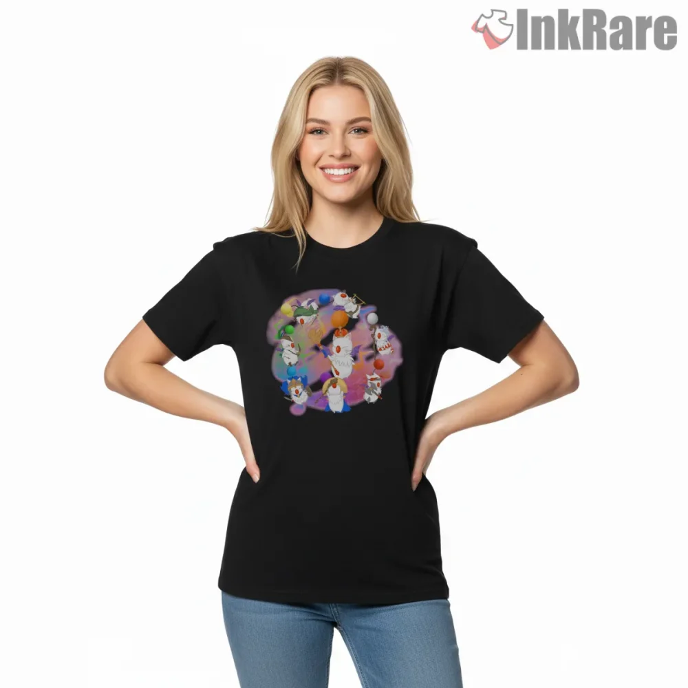Final Fantasy Xiv Good King Moogle Mog Xii Whimsical Chaos Shirt on black short sleeve shirt for women graphic tee