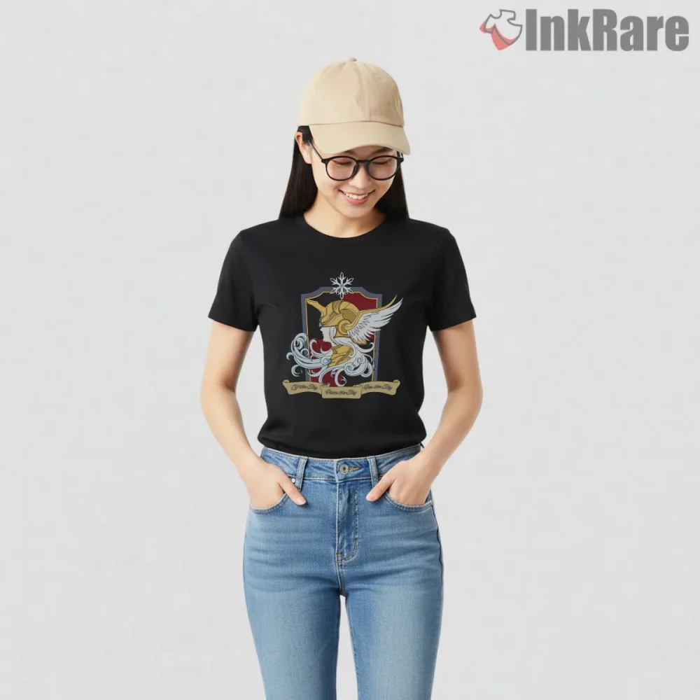 Final Fantasy Xiv Halone Crest Heraldic Emblem Shirt on black short sleeve shirt for women graphic tee