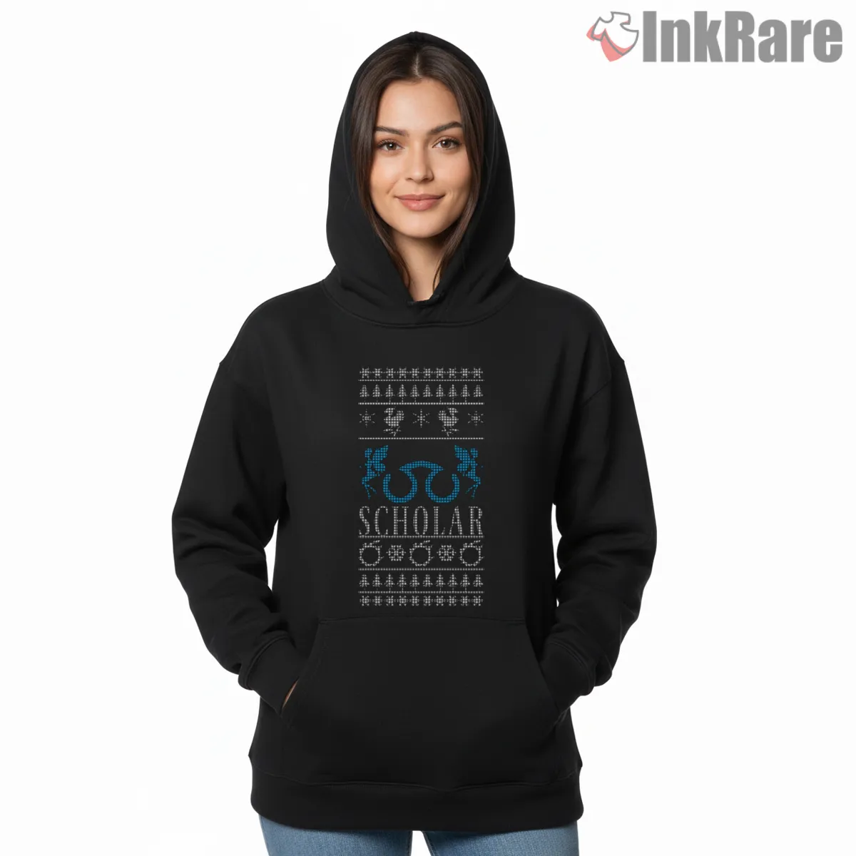 Final Fantasy Xiv Scholar Job Holiday Pattern Hoodie Black Final Fantasy Xiv Scholar Job Holiday Pattern Shirt on black hoodie for women graphic tee