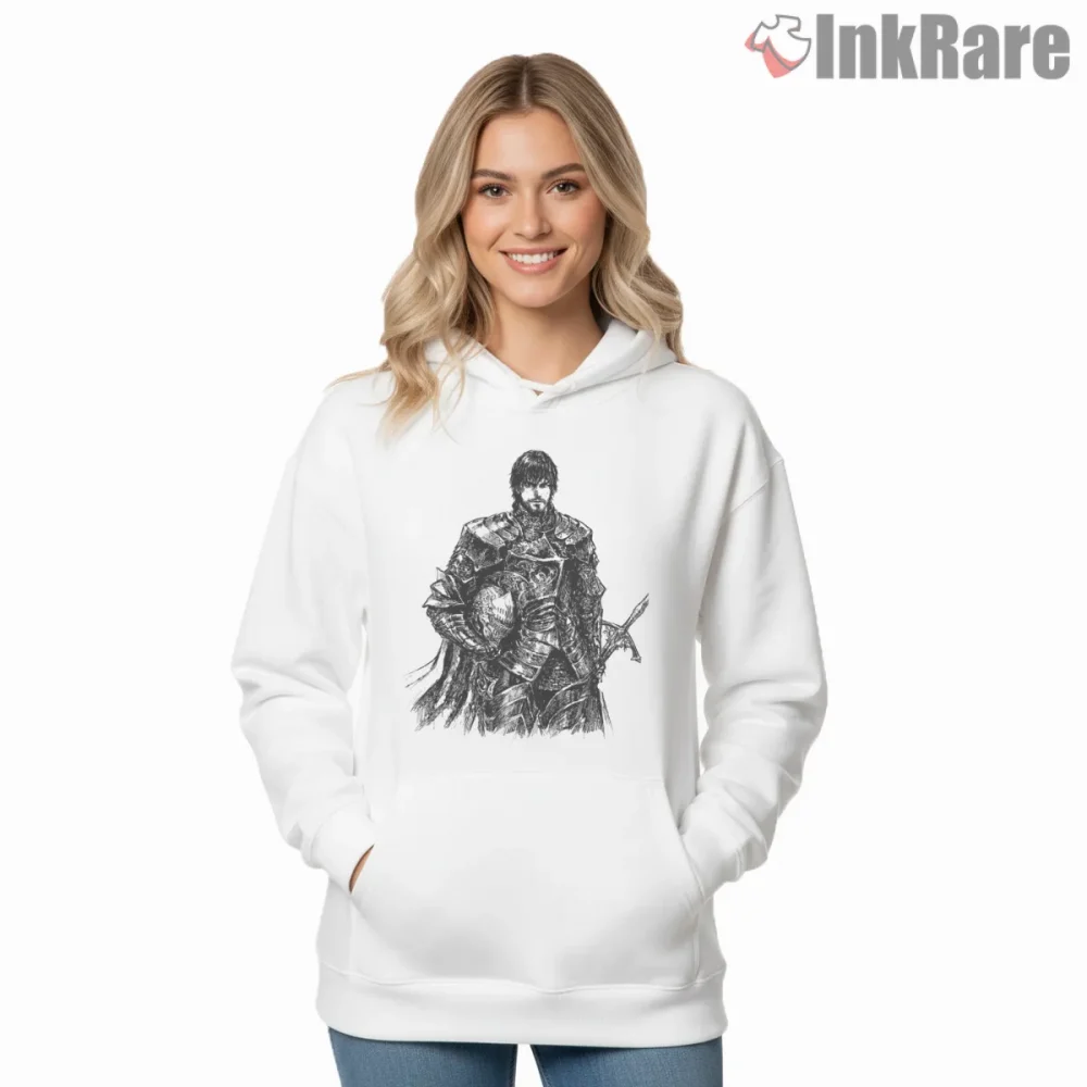 Final Fantasy Xvi Barnabas Tharmr Dark Knight Sketch Shirt on white hoodie for women graphic tee