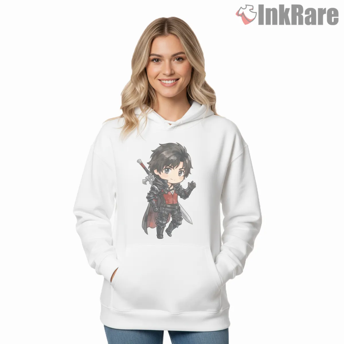 Final Fantasy Xvi Clive Rosfield Chibi Warrior Sword Portrait Shirt on white hoodie for women graphic tee