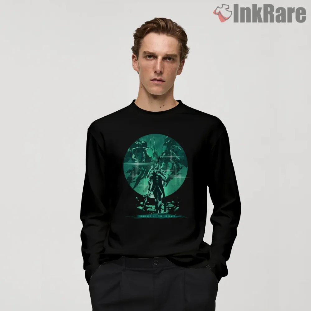 Final Fantasy Xvi Dominant Of Bahamut Summon Power Shirt on black long sleeve shirt for men graphic tee