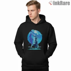 Final Fantasy Xvi Dominant Of Shiva Ice Moon Silhouette Shirt on black hoodie for men graphic tee