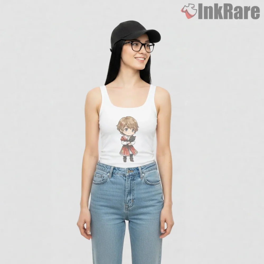 Final Fantasy Xvi Joshua Rosfield Chibi Noble Portrait Shirt on white tank top for women graphic tee
