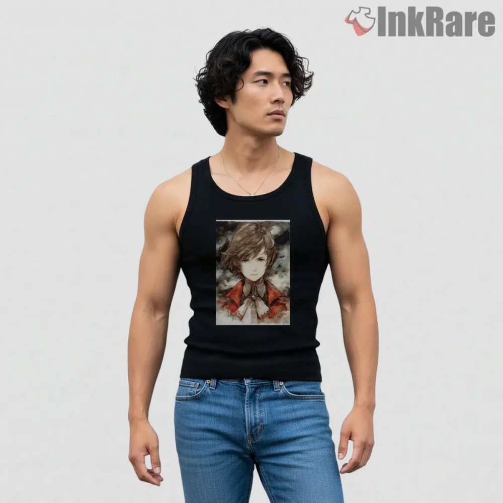 Final Fantasy Xvi Joshua Rosfield Soft Portrait Art Shirt on black tank top for men graphic tee