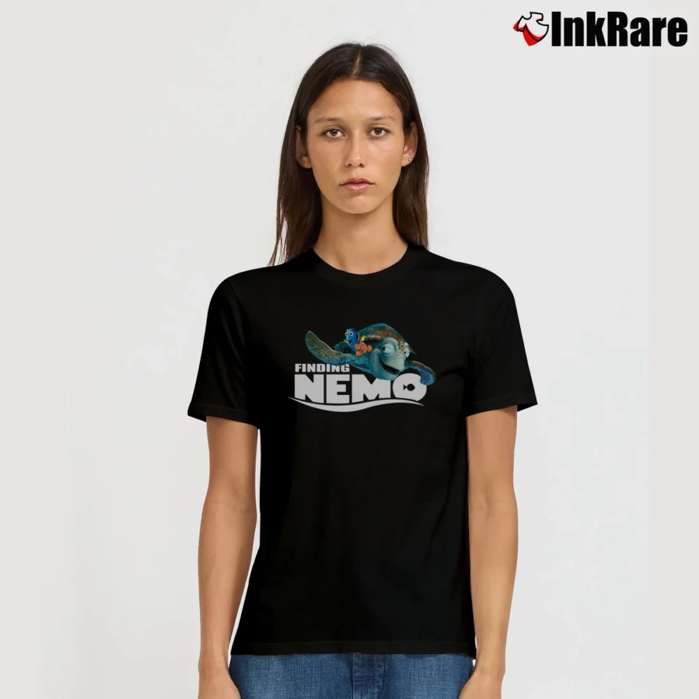 Women’s Finding Dory Nemo Movie Signature T-Shirt in black | Soft, Flattering Fit