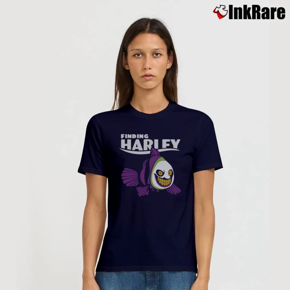 Women’s Finding Harley Nemo Parody Signature T-Shirt in navy | Soft, Flattering Fit