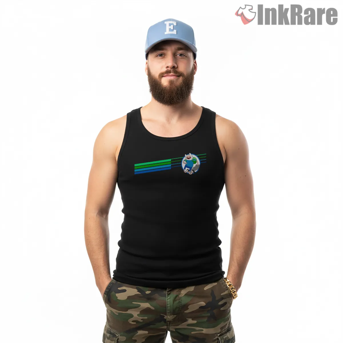 Finn Alphabet Letter F Minimal Retro Cartoon Tank Top Black Finn Alphabet Letter F Minimal Retro Cartoon Shirt on black tank top for men graphic tee