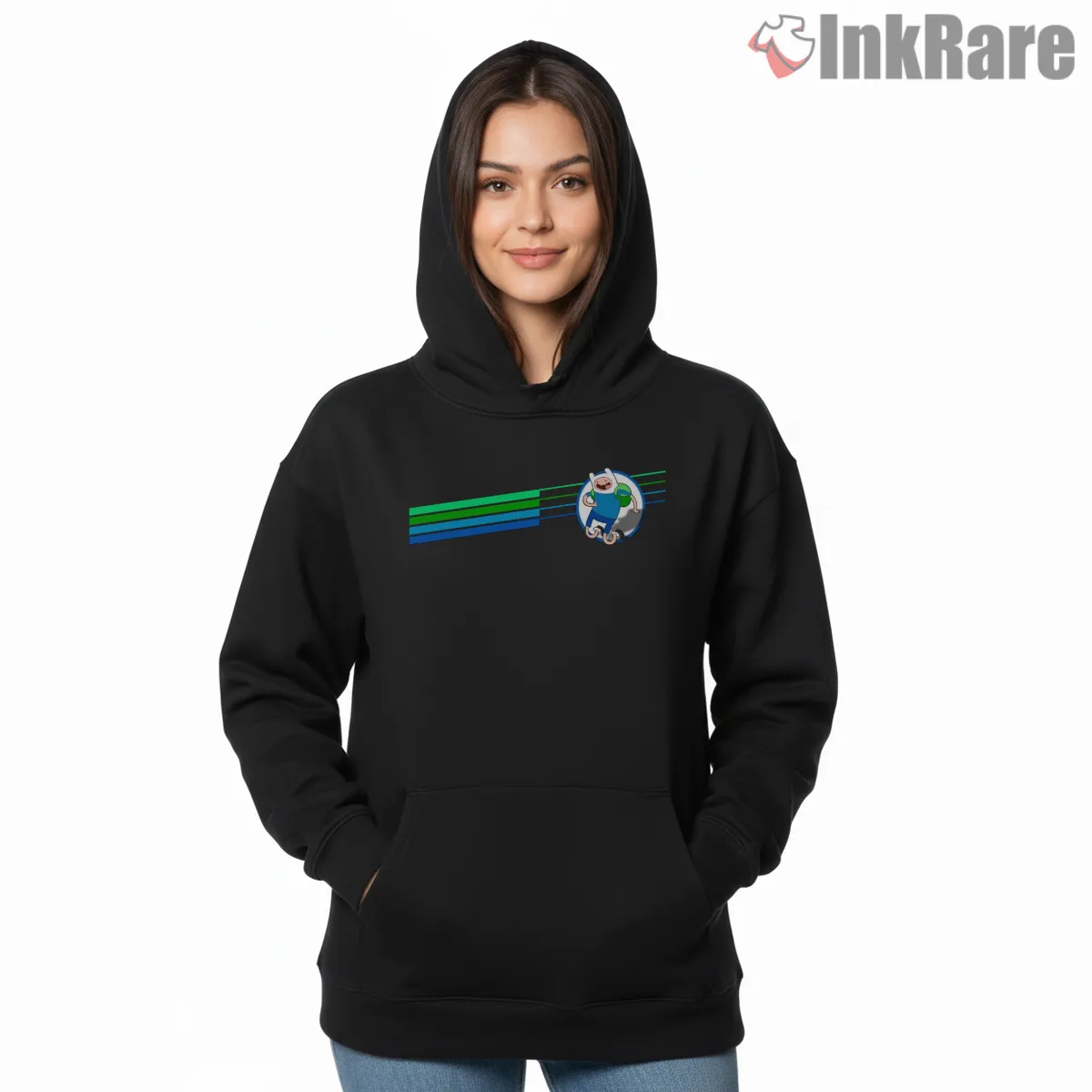 Finn Alphabet Letter F Minimal Retro Cartoon Hoodie Black Finn Alphabet Letter F Minimal Retro Cartoon Shirt on black hoodie for women graphic tee