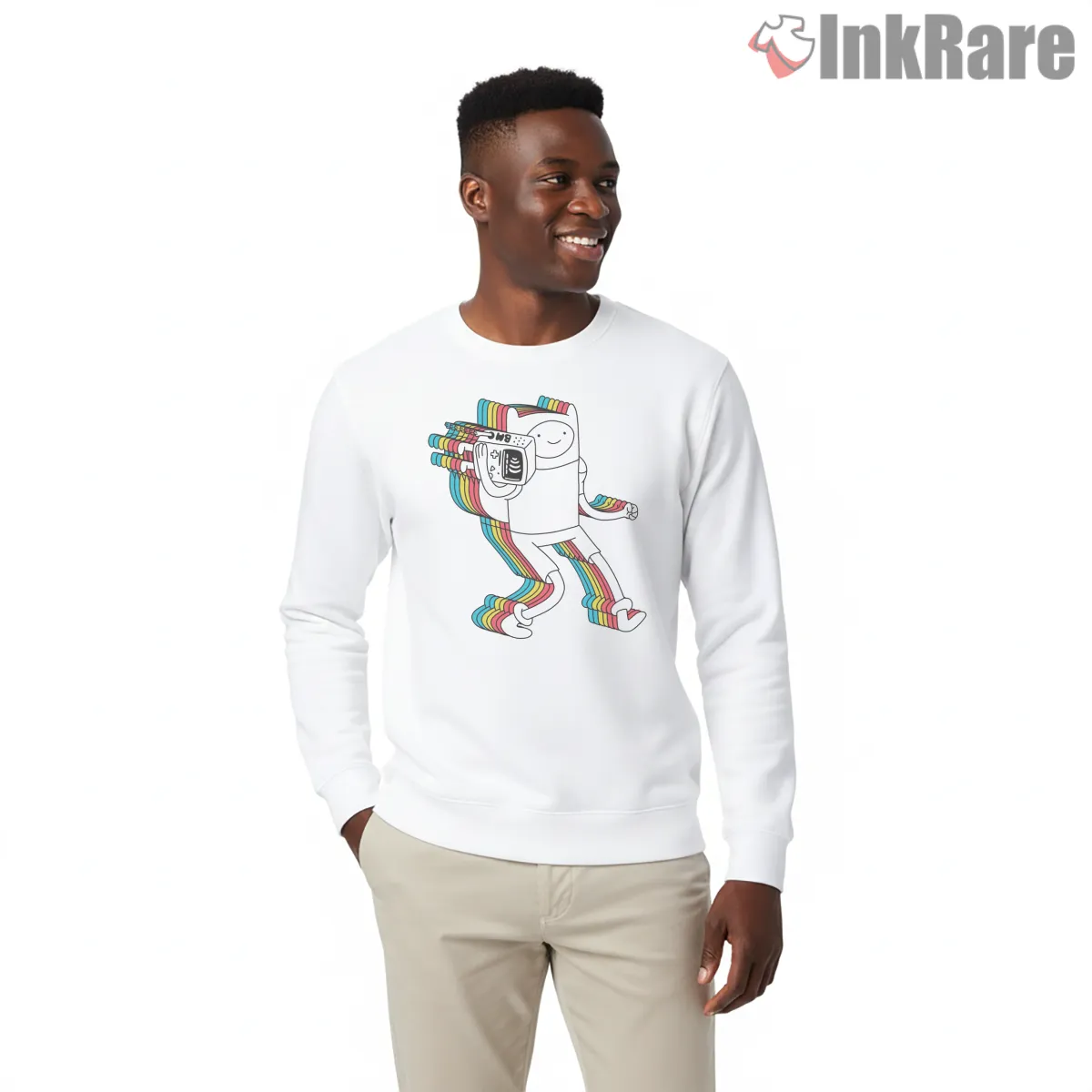 Finn And Bmo Rainbow Motion Outline Cartoon Shirt Finn And Bmo Rainbow Motion Outline Cartoon Shirt on graphic shirt for men graphic tee