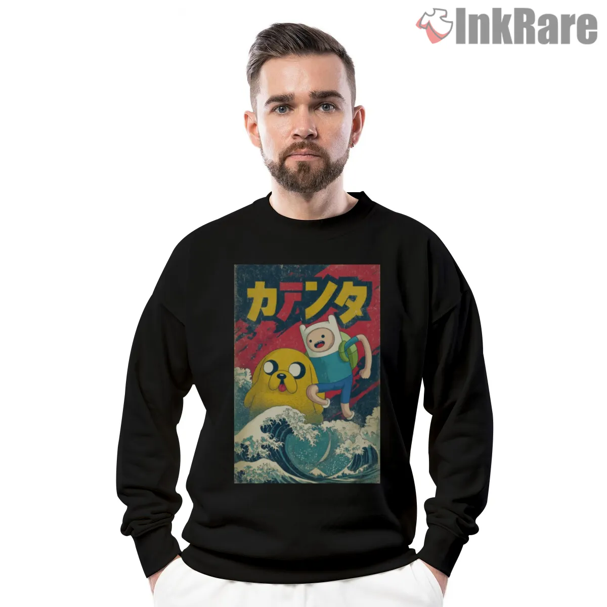 Finn And Jake Great Wave Art Mashup Cartoon Shirt Finn And Jake Great Wave Art Mashup Cartoon Shirt on graphic shirt for men graphic tee
