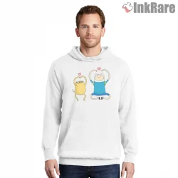 Finn And Jake Hearts Cute Friendship Cartoon Shirt on white hoodie for men graphic tee