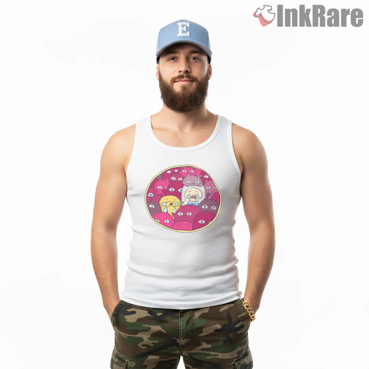 Finn And Jake Nightosphere Dark Fantasy Cartoon Tank Top White Finn And Jake Nightosphere Dark Fantasy Cartoon Shirt on white tank top for men graphic tee