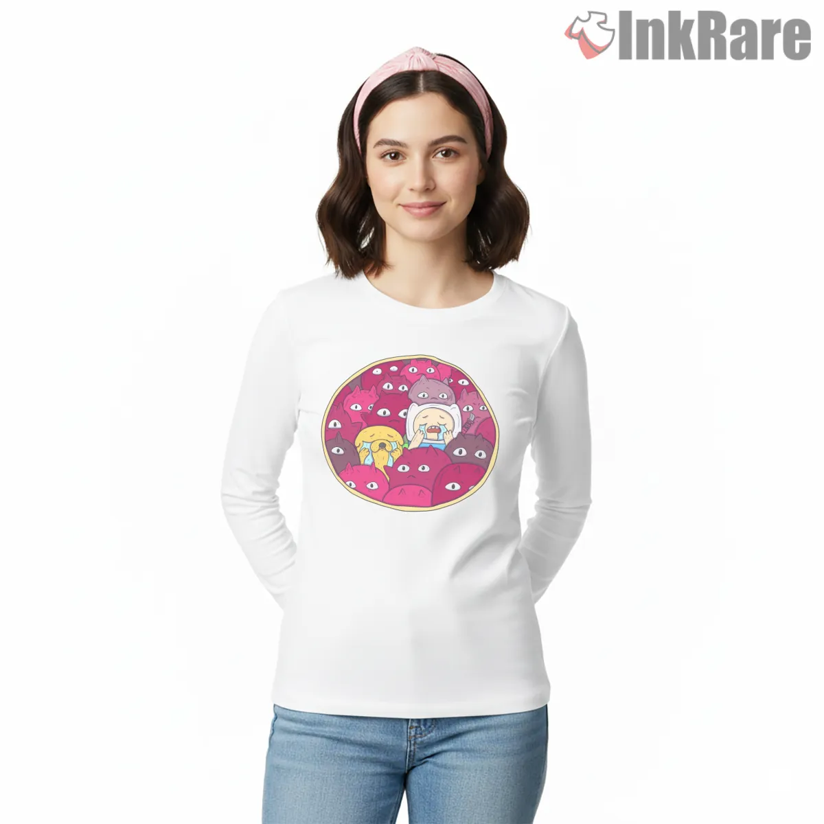 Finn And Jake Nightosphere Dark Fantasy Cartoon Long Sleeve White Finn And Jake Nightosphere Dark Fantasy Cartoon Shirt on white long sleeve shirt for women graphic tee