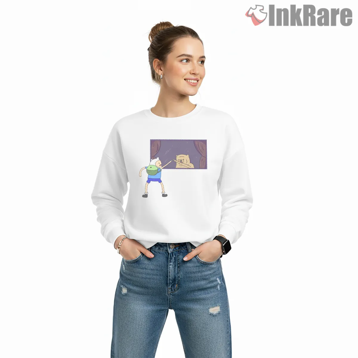 Finn And Jake Reflection Mirror Scene Cartoon Shirt Finn And Jake Reflection Mirror Scene Cartoon Shirt on graphic shirt for women graphic tee