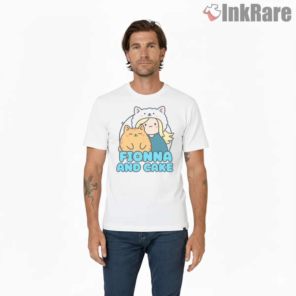 Fionna And Cake Cute Duo Minimal Cartoon Short Sleeve White Fionna And Cake Cute Duo Minimal Cartoon Shirt on white short sleeve shirt for men graphic tee