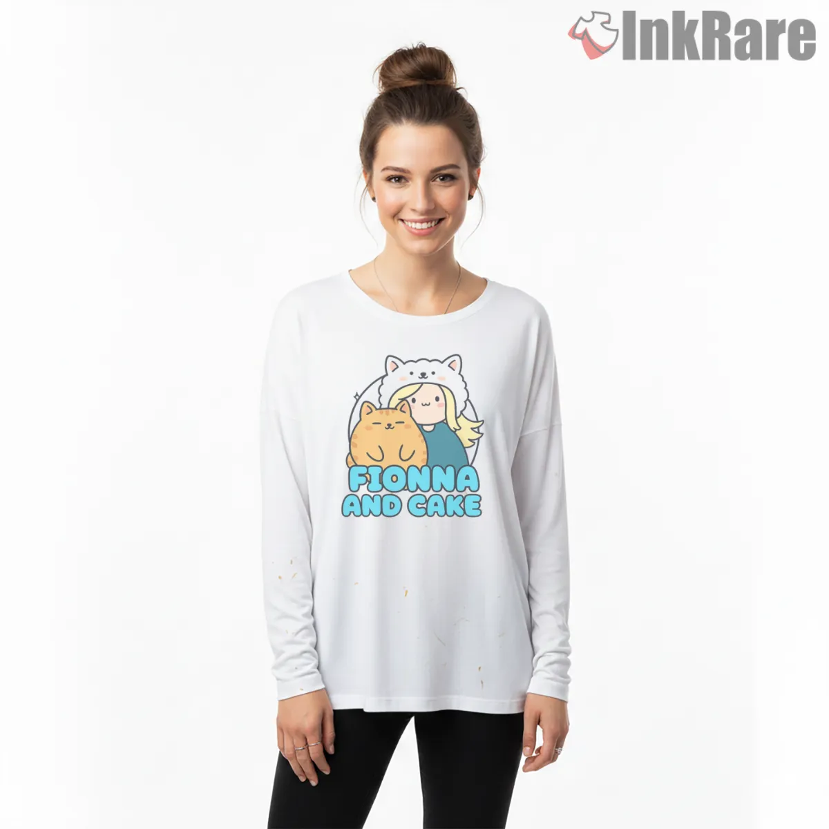 Fionna And Cake Cute Duo Minimal Cartoon Long Sleeve White Fionna And Cake Cute Duo Minimal Cartoon Shirt on white long sleeve shirt for women graphic tee